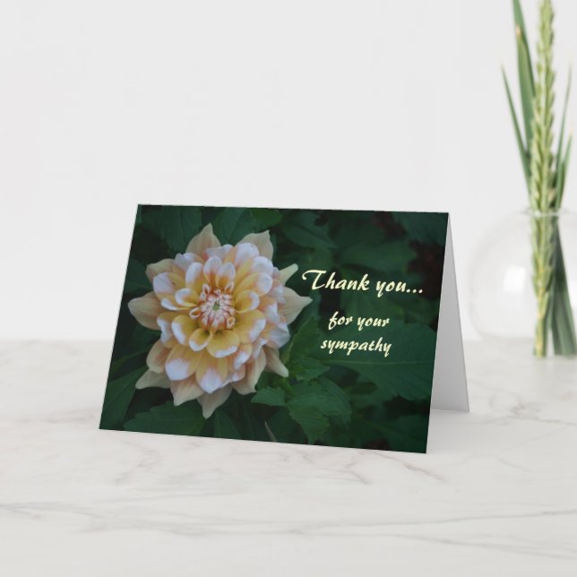 Merci dahlia jaune pour vos cartes de sympathie (Devant)
