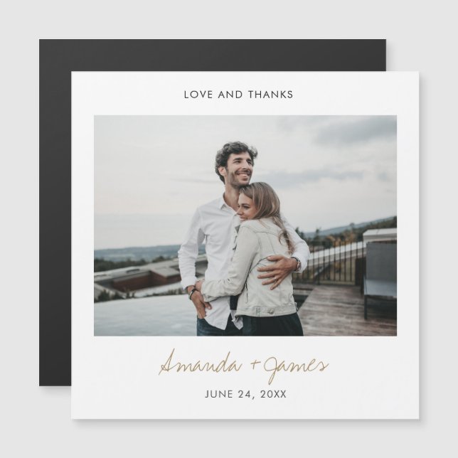 Merci d'aimant Mariage photo personnalisé Modèle (Devant / Derrière)