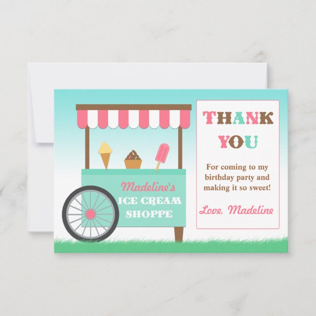Merci d'anniversaire de la Crème de glace (Devant)