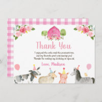 Merci d'anniversaire de Pink Farm Barnyard