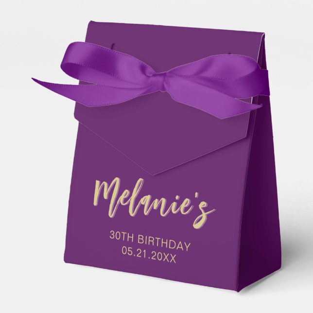 Merci d'anniversaire moderne Ballotins violets (Verso)