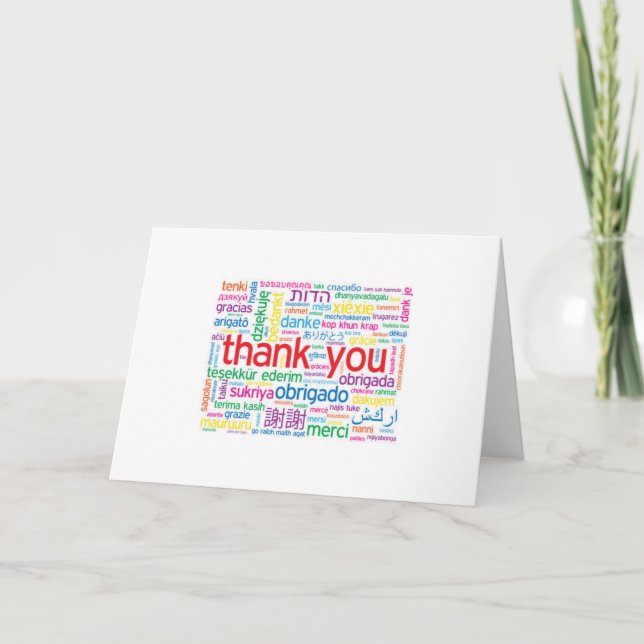 MERCI DANS DE NOMBREUSES LANGUES CARTE "MERCI" (Devant)