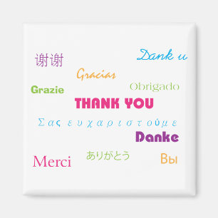 Merci dans plusieurs langues Magnet