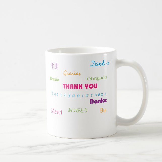 Merci dans plusieurs langues mug (Droite)