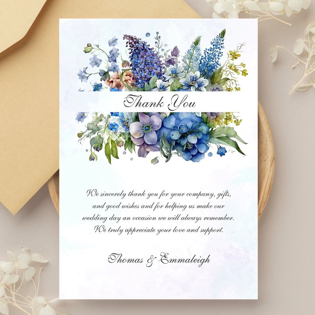 Merci d'aquarelle de Bohême bleu violet (Créateur téléchargé)