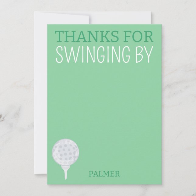 Merci D'Avoir Parié Par Golf Party Carte de remerc (Devant)