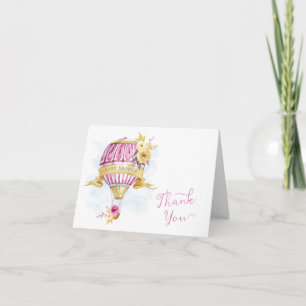 Merci de Baby shower à air chaud en or rose