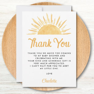 Merci de Baby shower à thème solaire