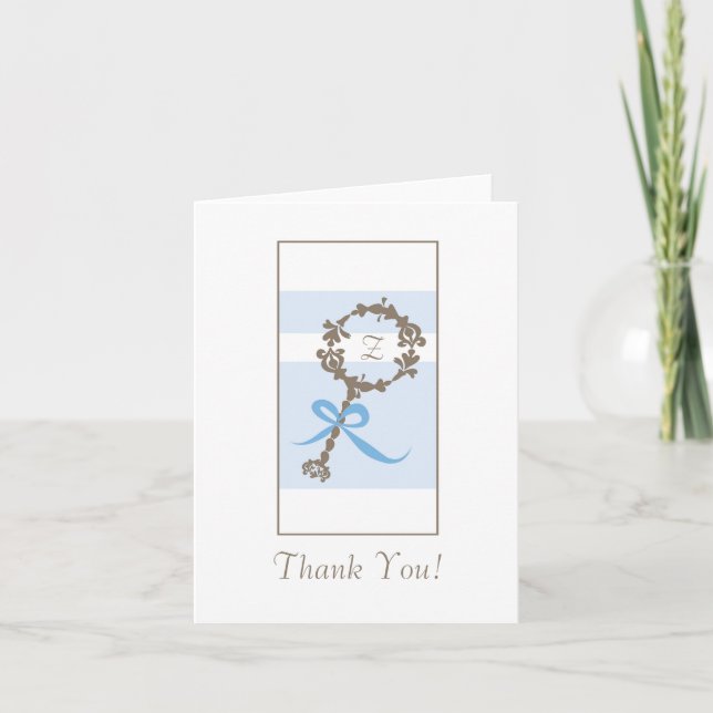 Merci de baby shower - Bleu (Devant)
