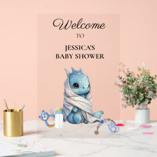 Merci de Baby shower Blue Dragon
