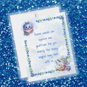 Merci de Baby shower Blueberry Gnome