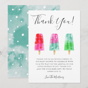 Merci de Baby shower coloré Popsicle