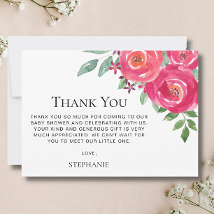 Merci de Baby shower d'aquarelle florale