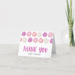 Merci de Baby shower de beignes roses