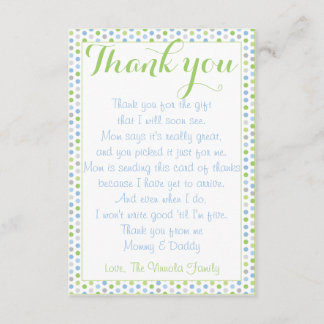 Merci de baby shower de carte de bébé