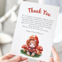 Merci de Baby shower de champignon rouge