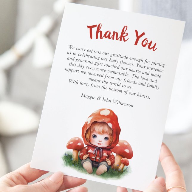 Merci de Baby shower de champignon rouge (Créateur téléchargé)
