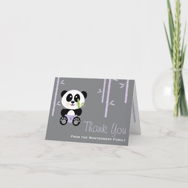 Merci de Baby shower de couche de bambou violet Pa (Devant)
