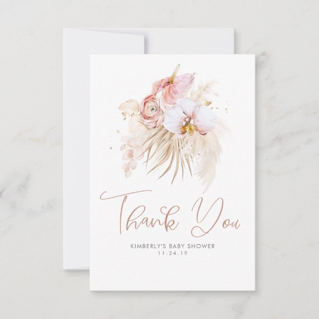 Merci de Baby shower de  de bois de laiton de Pamp (Devant)