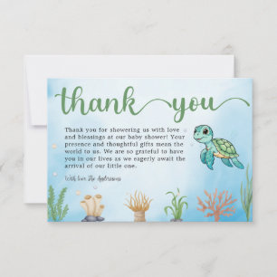 Merci de Baby shower de la tortue de mer de Little