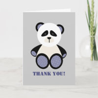 Merci de Baby shower de l'ours En vichy Panda bleu
