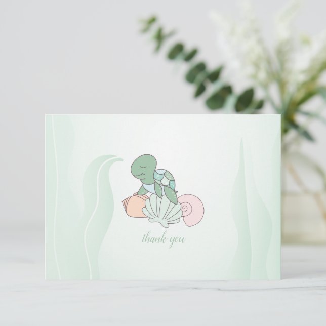 Merci de Baby shower de tortue de mer douce (Debout devant)