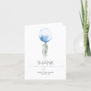 Merci de Baby shower en argent et bleu