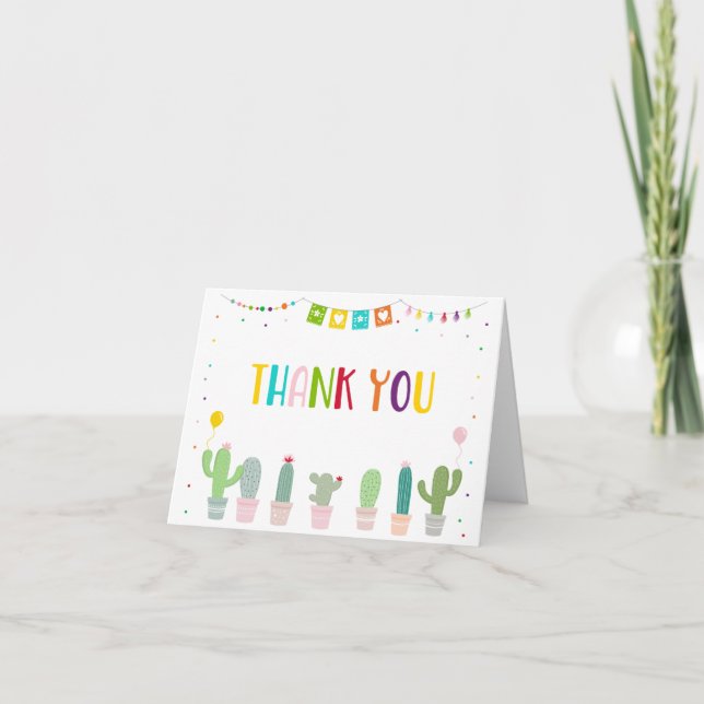 Merci de Baby shower Fiesta Cactus (Devant)