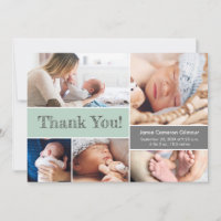 Merci de Baby shower Green Modern Photos