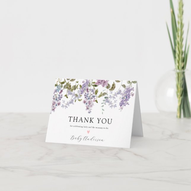 Merci de Baby shower Lilac et Lavender (Devant)