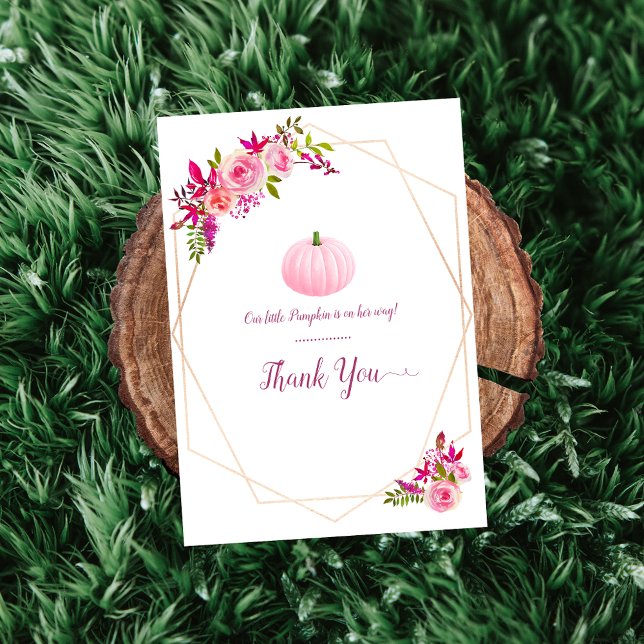 Merci de Baby shower petit Citrouille rose (Créateur téléchargé)