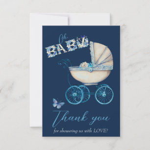 Merci de Baby shower pour bébé transport garçon