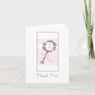 Merci de baby shower - Roche rose