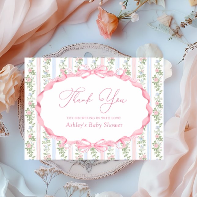 Merci de Baby shower rose Bow (Créateur téléchargé)