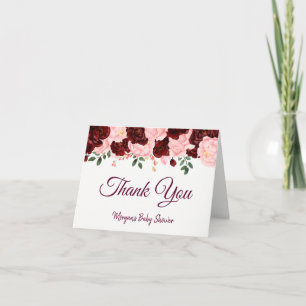 Merci de Baby shower rose pâle du Rose de Bourgogn