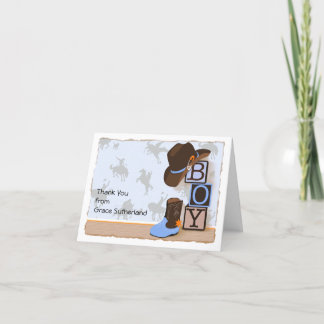 Merci de Baby shower Western Cowboy