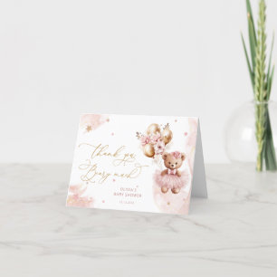 Merci de bébé fille de l'ours en peluche rose or