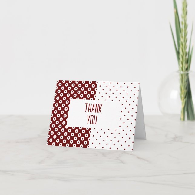 Merci de bloc couleur rouge et blanc pointillé (Devant)
