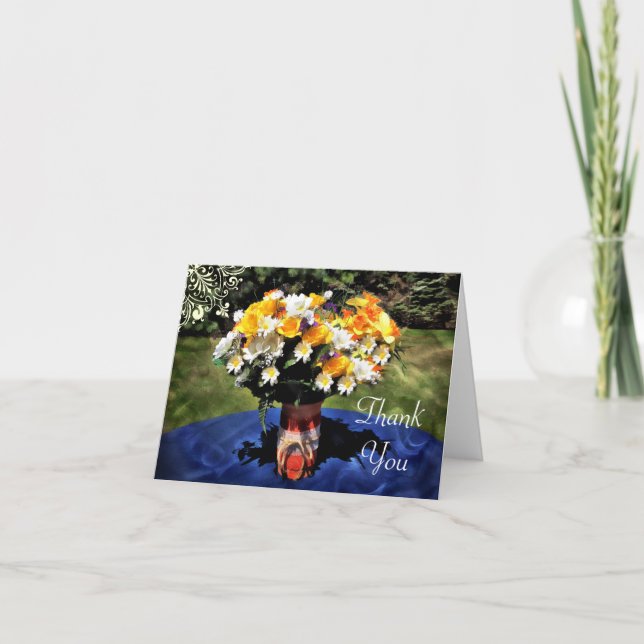 Merci de bouquet floral d'été Mason Jar (Devant)