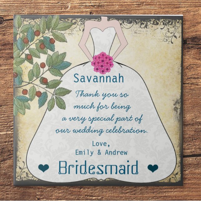 Merci de Bridesmaid Gown en carreaux avec des pers (Créateur téléchargé)