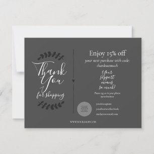 Merci De Carte De Remise Moderne Pour Script De Sh