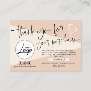 Merci de Carte de visite de l'ordre de crème moder