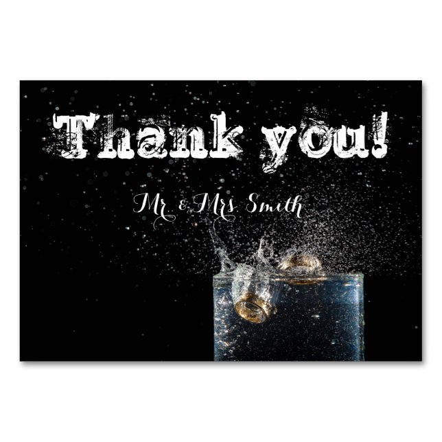 Merci de carte mariage noir (Devant)