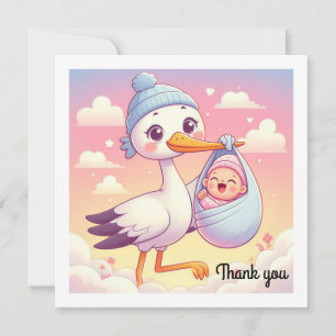 Merci de carte plat baby shower