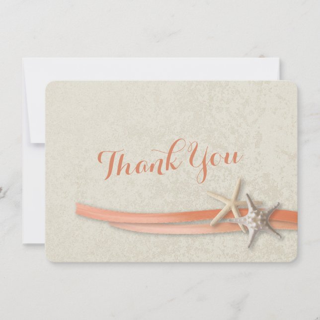 Merci de carte plat Starfish et Ribbon (Devant)