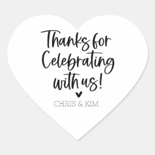 Merci de célébrer avec nous Stickers Coeur