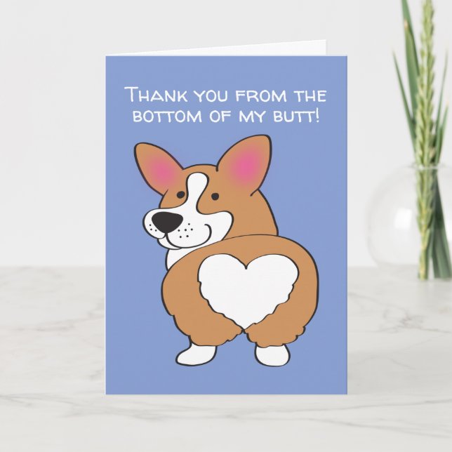 Merci de Chien Corgi du bas de ma carte Butt (Devant)