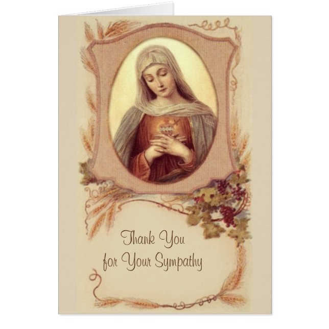 Merci de condoléance béni par catholique de Vierge (Devant)