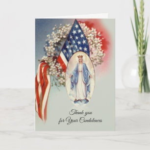Merci de condoléance béni par drapeau de Vierge