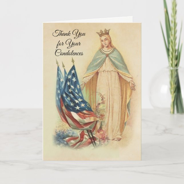 Merci de condoléance de Vierge Marie de drapeau (Devant)